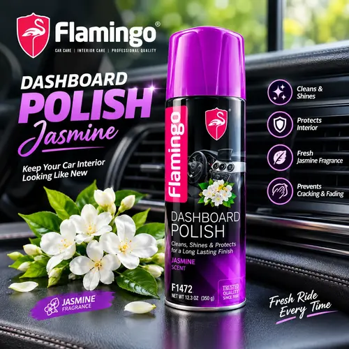 Flamingo Dashboard Polish 450ml – Car Interior Plastic, Rubber & Vinyl Cleaner & Shine Polish - Image 4