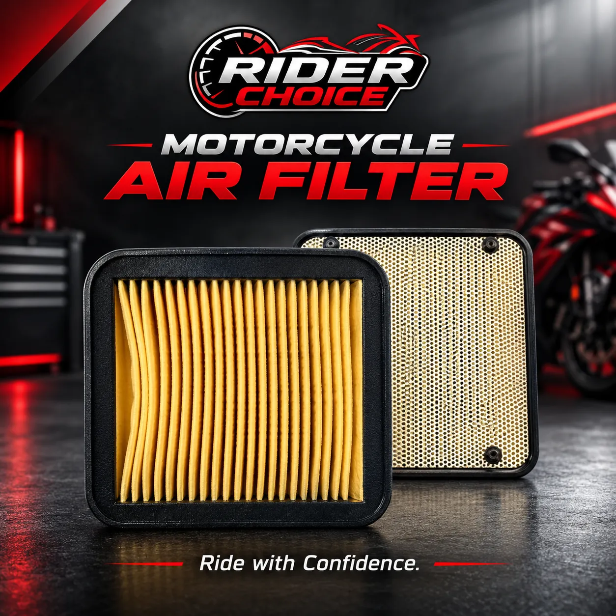 TVS Genuine Motorcycle Air Filter – Engine Air Cleaner Filter