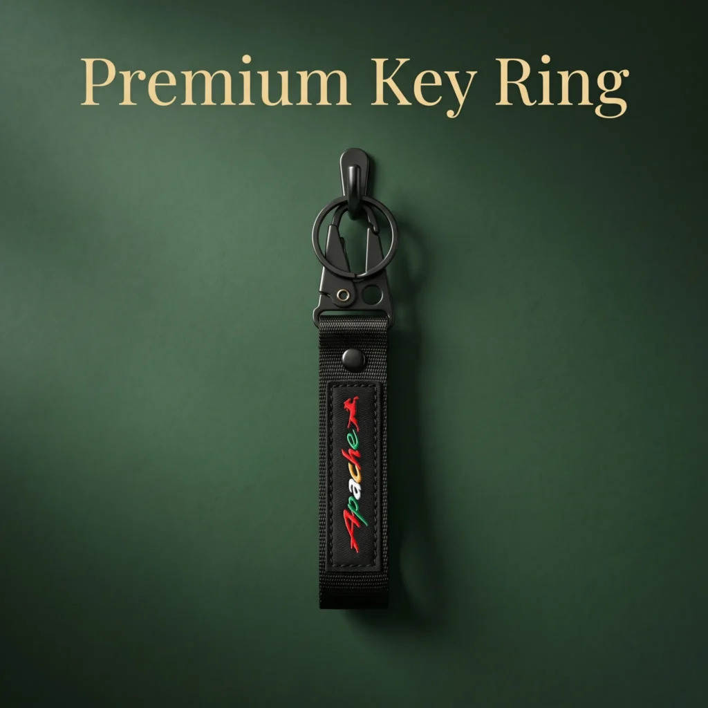Premium Motorcycle Ribbon Key Ring – Embroidered Bike Keychain - Image 3