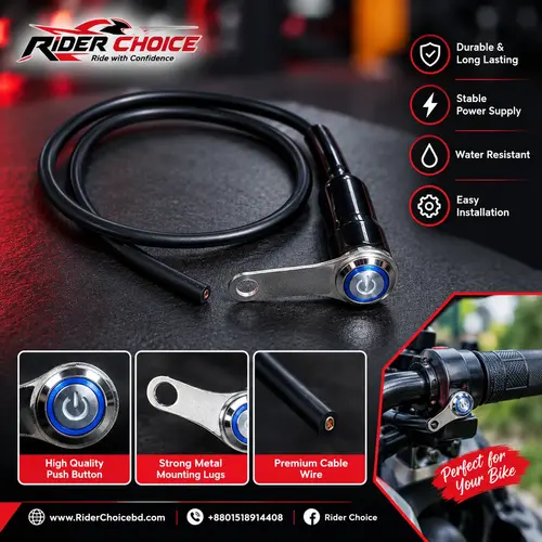 Bike Headlight Switch – Premium Handlebar Push Button Switch