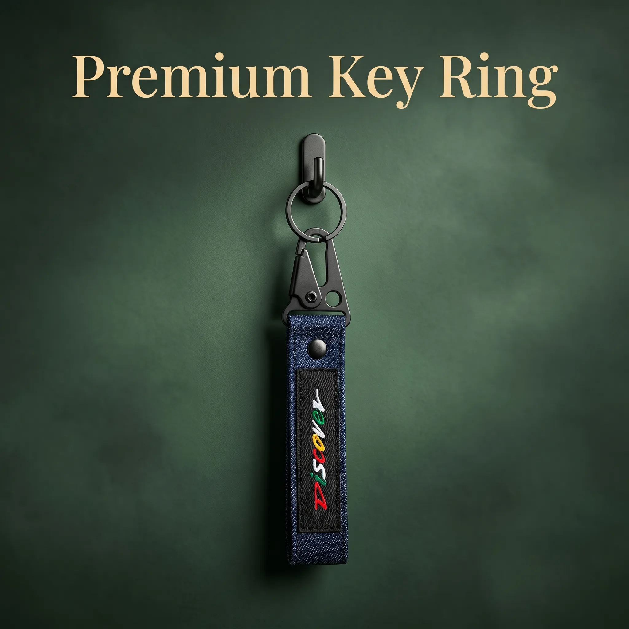 Premium Motorcycle Ribbon Key Ring – Embroidered Bike Keychain