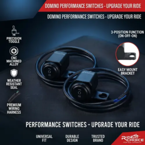 Domino Dual Performance Switch – 3 Position ON-OFF-ON Motorcycle Switch