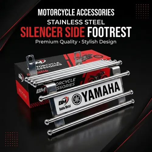Stainless Steel Silencer Side Footrest – Motorcycle Passenger Foot Platform - Image 7