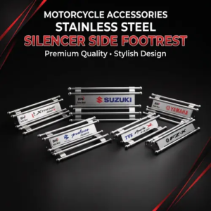 Stainless Steel Silencer Side Footrest – Motorcycle Passenger Foot Platform