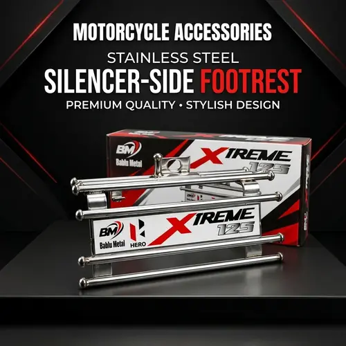Stainless Steel Silencer Side Footrest – Motorcycle Passenger Foot Platform - Image 6