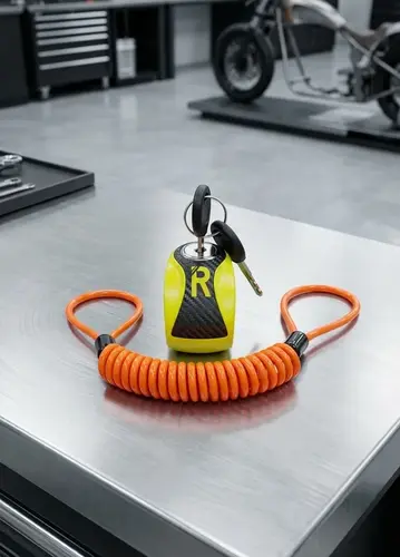 Racing Moto Sports Motorcycle Disc Brake Lock Secruity Level 8 with Reminder Cable - Image 3