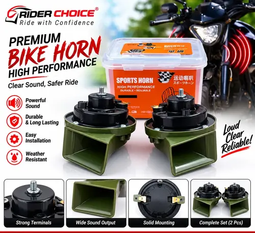 Premium Sports Bike Horn – High Performance Dual Electric Horn Set for Motorcycle | Loud & Clear Sound