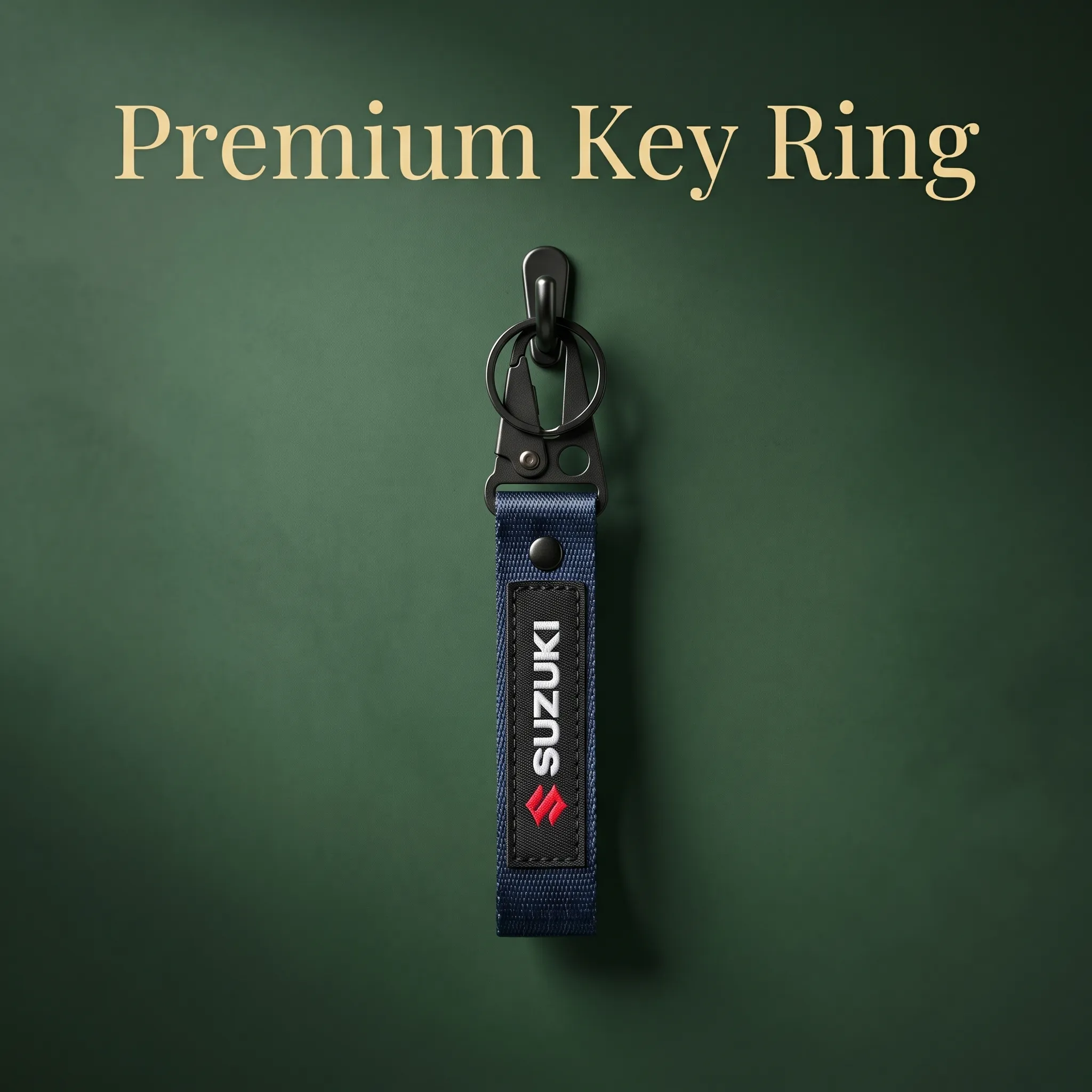 Premium Motorcycle Ribbon Key Ring – Embroidered Bike Keychain