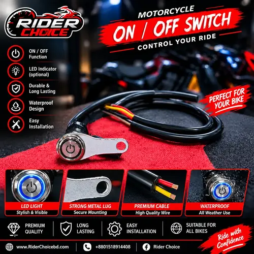 Motorcycle ON/OFF Push Button Switch – Handlebar Mount Switch