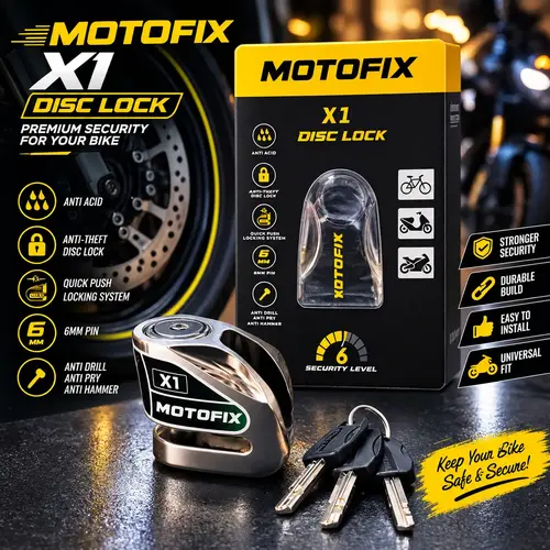 MOTOFIX X1 Disc Lock – Motorcycle Anti-Theft Brake Disc Lock