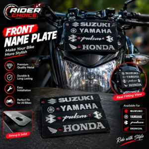 Front Name Plate for Motorcycle – Premium Metal Bike Name Plate