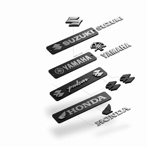 Front Name Plate for Motorcycle – Premium Metal Bike Name Plate